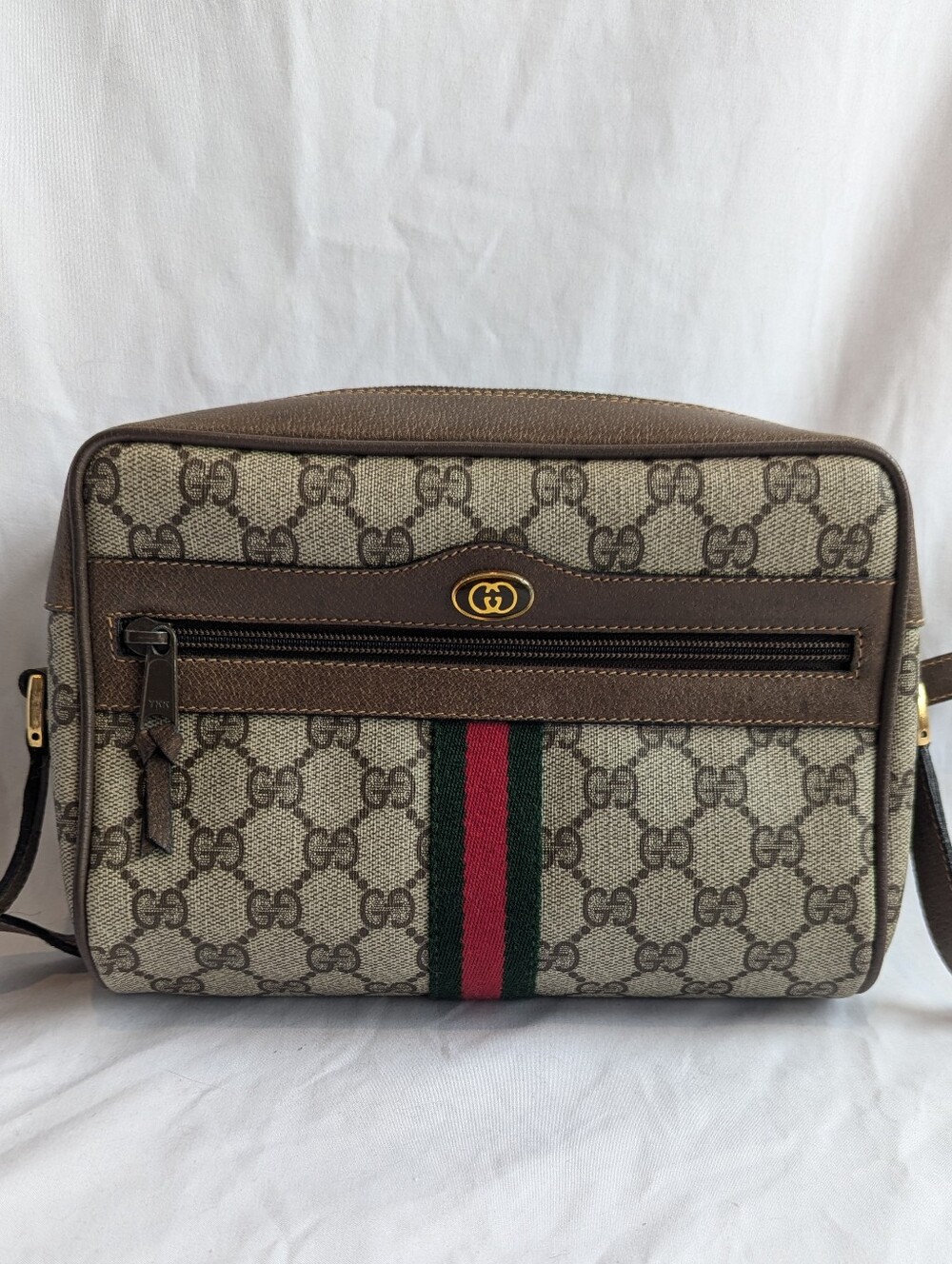 Vintage Gucci GG Supreme Web Stripe Crossbody Bag